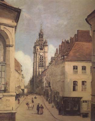 Jean Baptiste Camille  Corot Le beffroi de Douai (mk11)